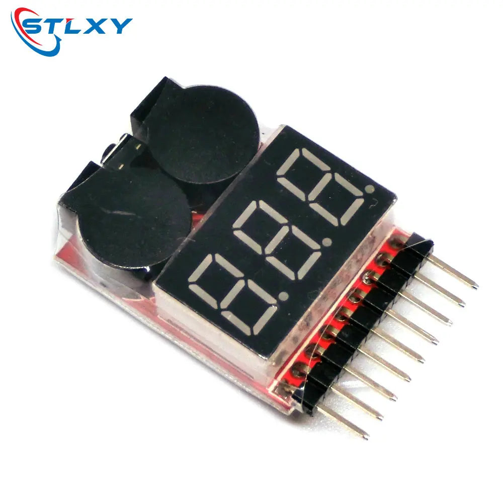 For 1S/2s/3s/4s/5s/6s/7s/8s Low Voltage Buzzer Alarm Lipo Battery Voltage Indicator Tester 3.7v 7.4v 11.1v