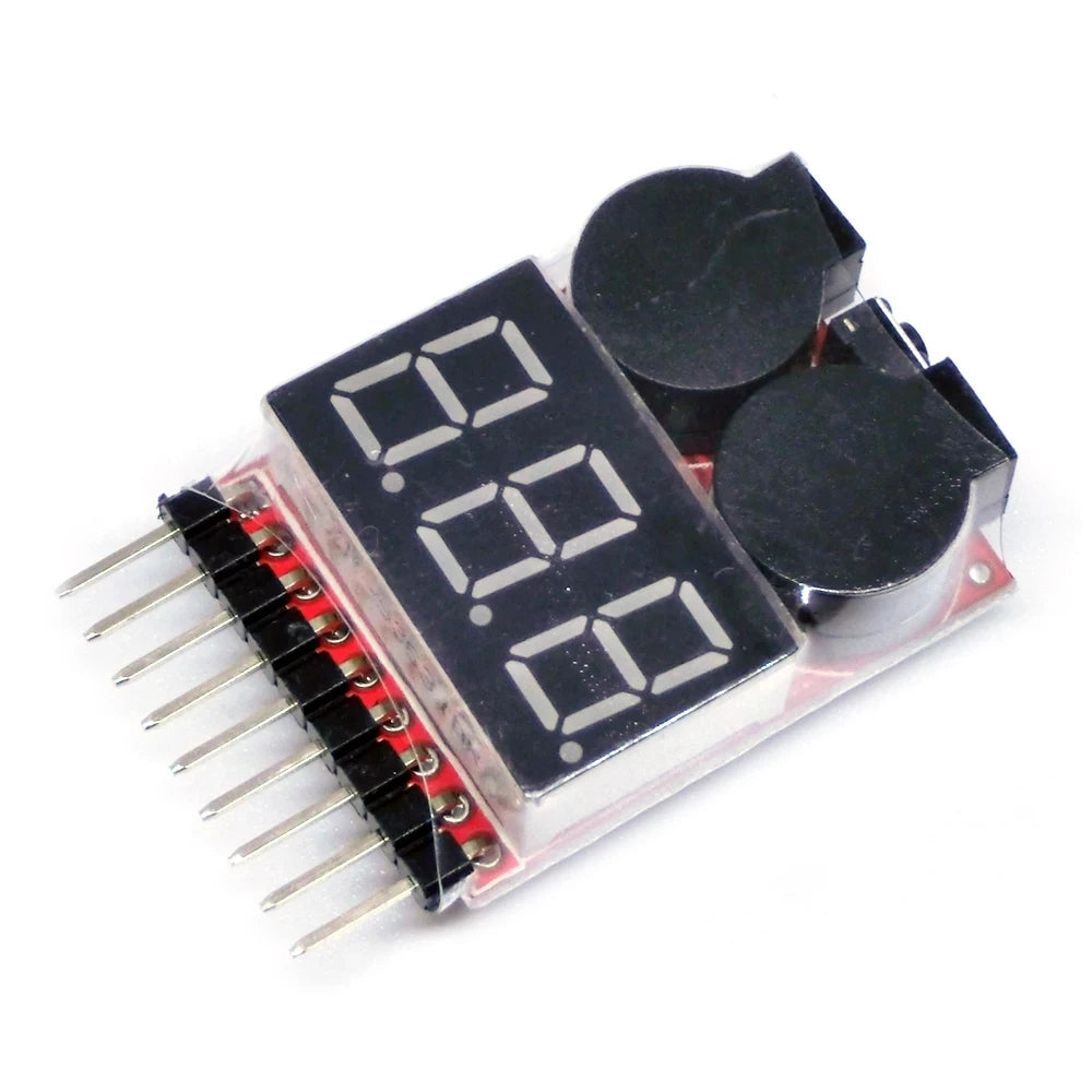 For 1S/2s/3s/4s/5s/6s/7s/8s Low Voltage Buzzer Alarm Lipo Battery Voltage Indicator Tester 3.7v 7.4v 11.1v