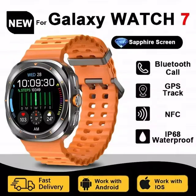 2024New Galaxy Watch 7 Ultra Smart Watch Men Compass GPS NFC 1.53"AMOLED HD Screen Fitness Tracker Health Smartwatch For Samsung