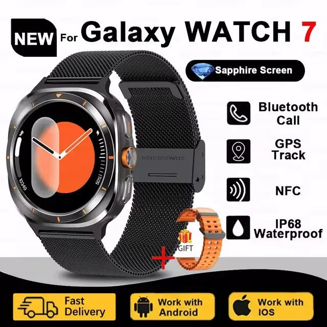 2024New Galaxy Watch 7 Ultra Smart Watch Men Compass GPS NFC 1.53"AMOLED HD Screen Fitness Tracker Health Smartwatch For Samsung