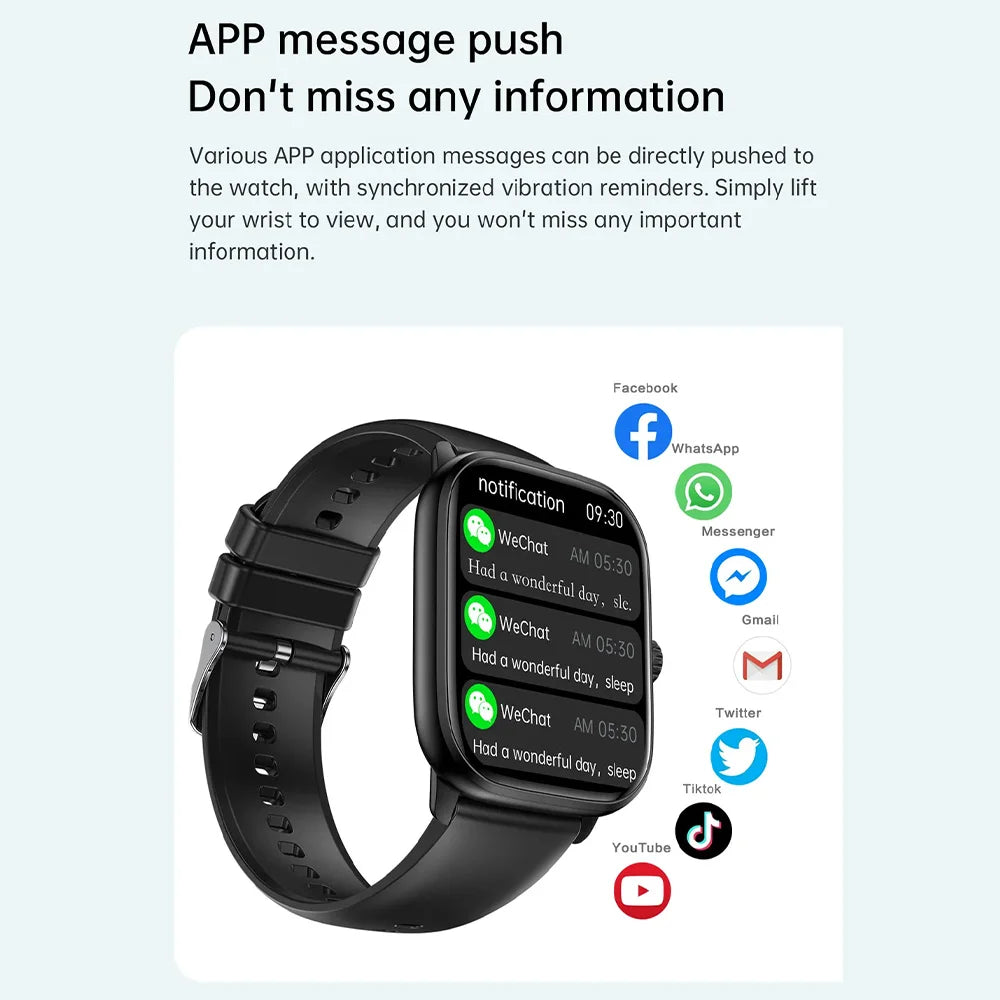 2024 New H9 Plus For Xiaomi Bluetooth Call Sport Watches Heart Rate Smart Watch Samrtwatch Women Watch Man Watch Jam Smart Watch