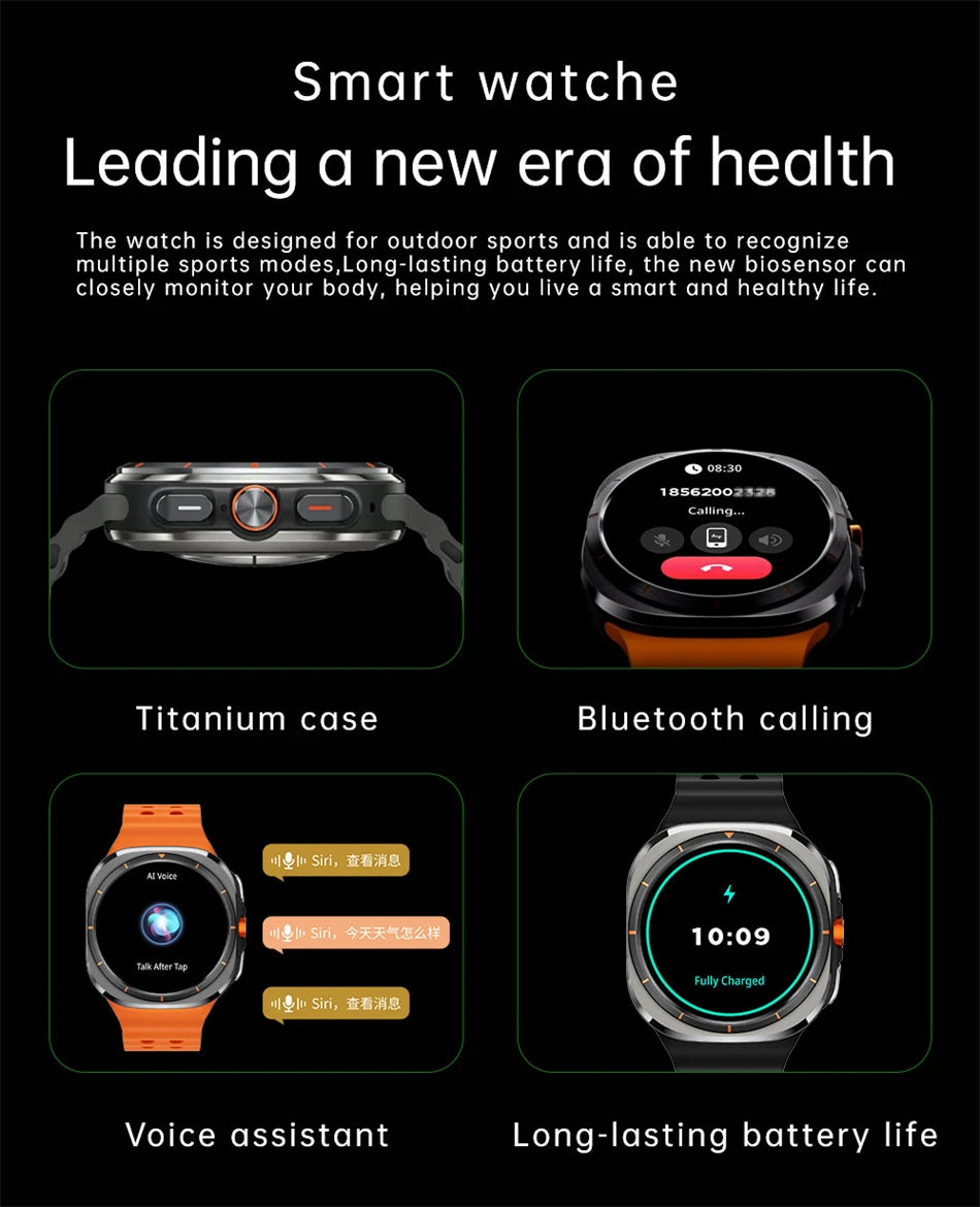 2024New Galaxy Watch 7 Ultra Smart Watch Men Compass GPS NFC 1.53"AMOLED HD Screen Fitness Tracker Health Smartwatch For Samsung