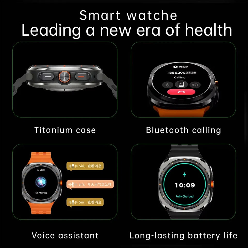 2024New Galaxy Watch 7 Ultra Smart Watch Men Compass GPS NFC 1.53"AMOLED HD Screen Fitness Tracker Health Smartwatch For Samsung