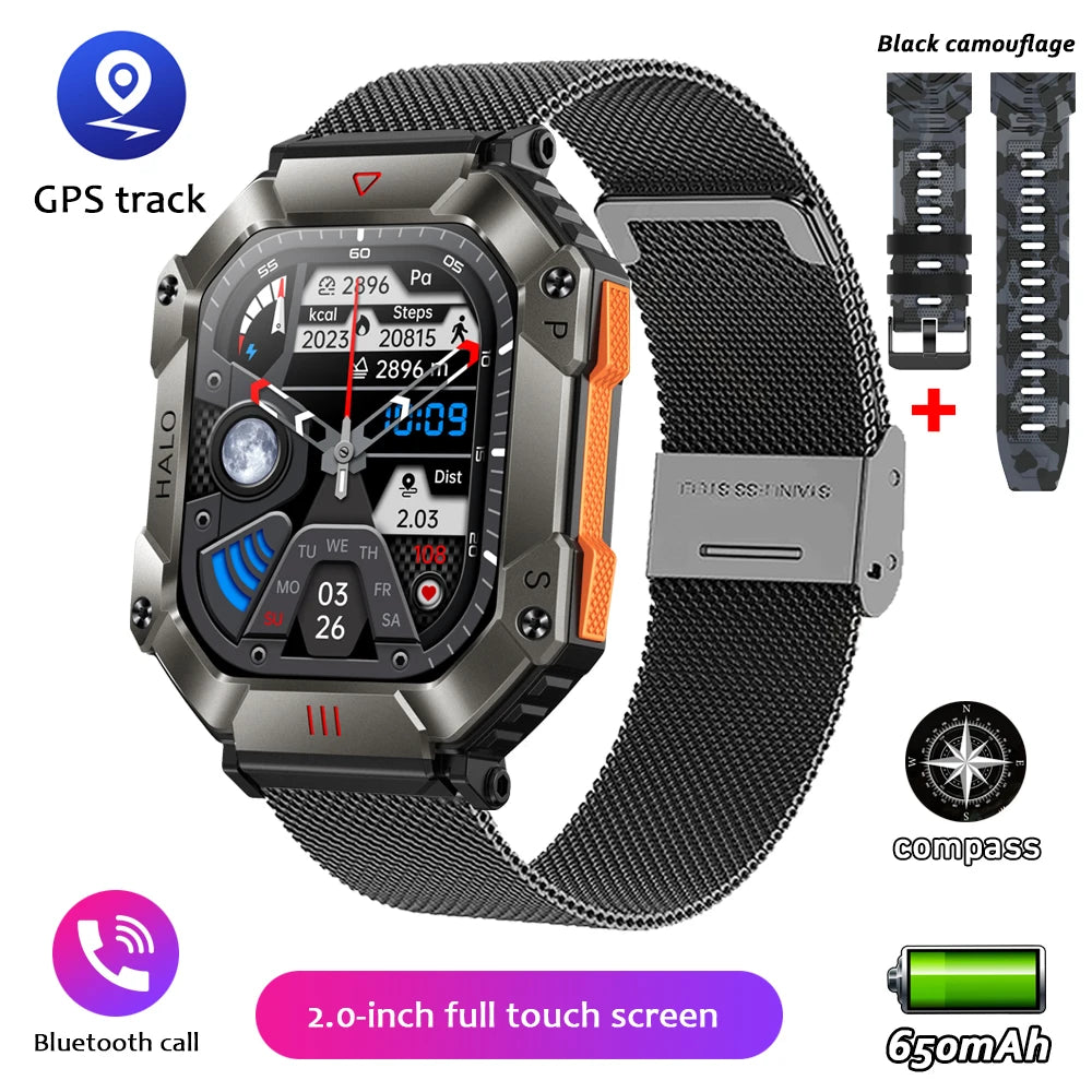 New Smartwatch 2.0 Inch Screen Health Monitoring Watches IP68 Waterproof Sport Fitness Smart Watch For Men Women Reloj Hombre