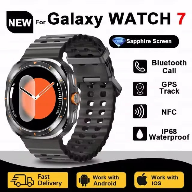 2024New Galaxy Watch 7 Ultra Smart Watch Men Compass GPS NFC 1.53"AMOLED HD Screen Fitness Tracker Health Smartwatch For Samsung