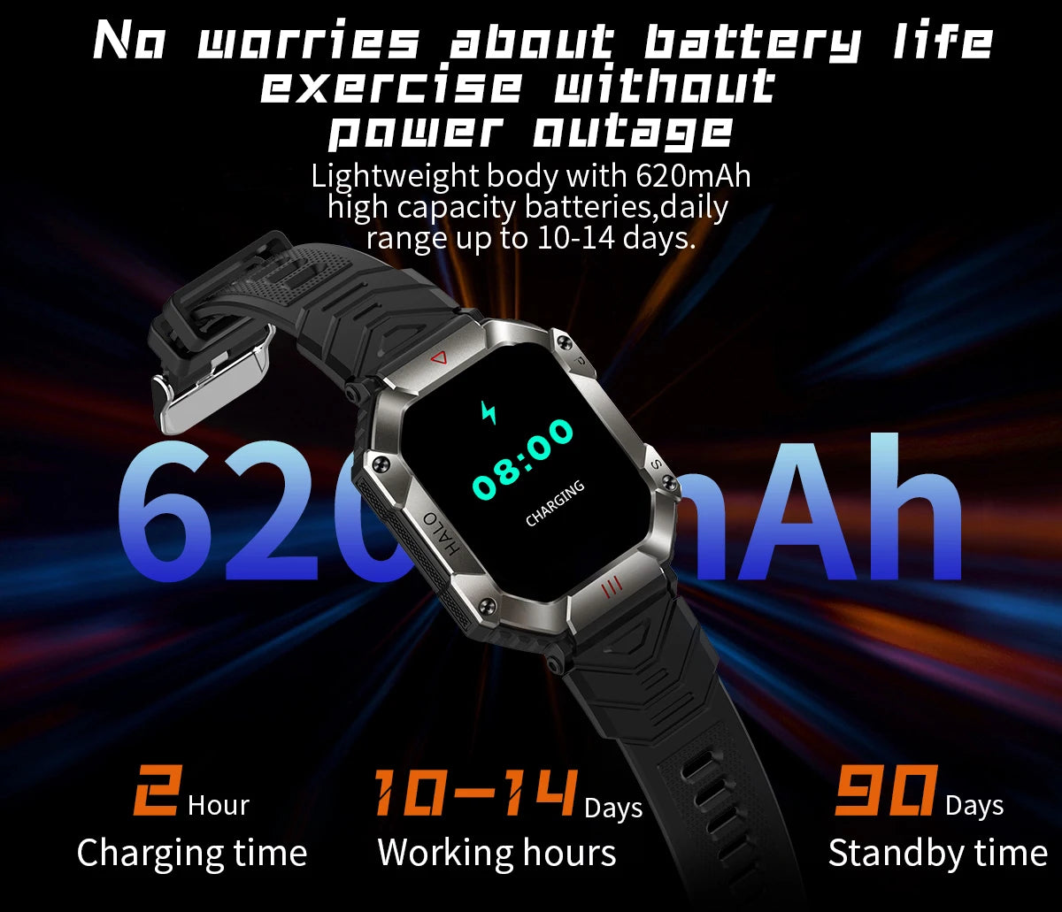 New Smartwatch 2.0 Inch Screen Health Monitoring Watches IP68 Waterproof Sport Fitness Smart Watch For Men Women Reloj Hombre