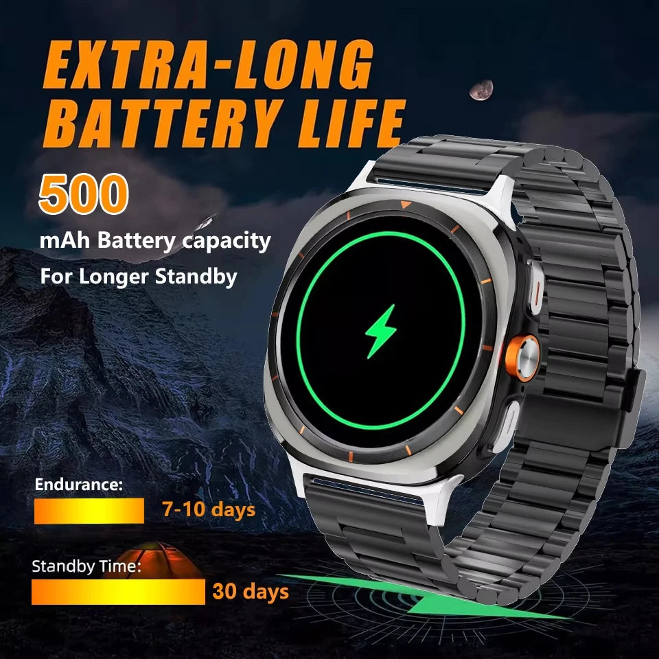 2024New Galaxy Watch 7 Ultra Smart Watch Men Compass GPS NFC 1.53"AMOLED HD Screen Fitness Tracker Health Smartwatch For Samsung