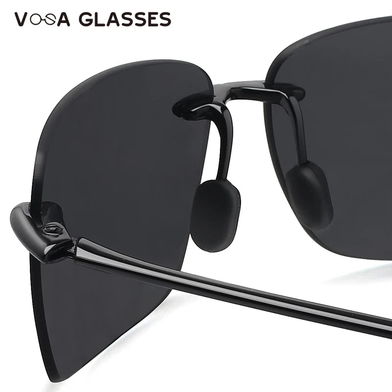 New Fashion UV400 Classic Sports Rimless Sunglasses Men Women Male Driving Golf Rectangle Ultralight Frame Sun Glasses Vintage