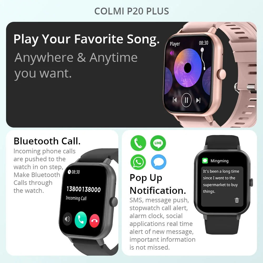 2024 New H9 Plus For Xiaomi Bluetooth Call Sport Watches Heart Rate Smart Watch Samrtwatch Women Watch Man Watch Jam Smart Watch