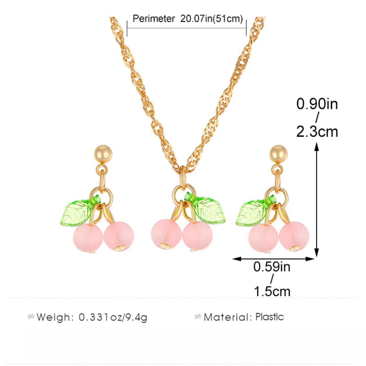 Cherry Red Necklace Earring Set Light Luxury And Niche Design Collarbone Chain Elegant And Exquisite Set Jewelry For Women