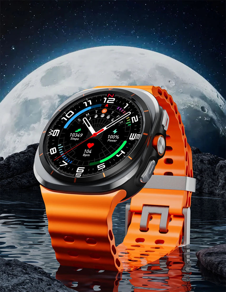 2024New Galaxy Watch 7 Ultra Smart Watch Men Compass GPS NFC 1.53"AMOLED HD Screen Fitness Tracker Health Smartwatch For Samsung