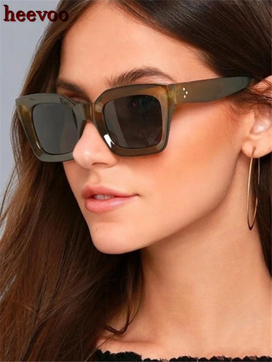 New Fashion Square Sunglasses Women Men Luxury Brand Ladies Vintage Oversized Sun Glasses Female Big Frame Vintage Shades UV400