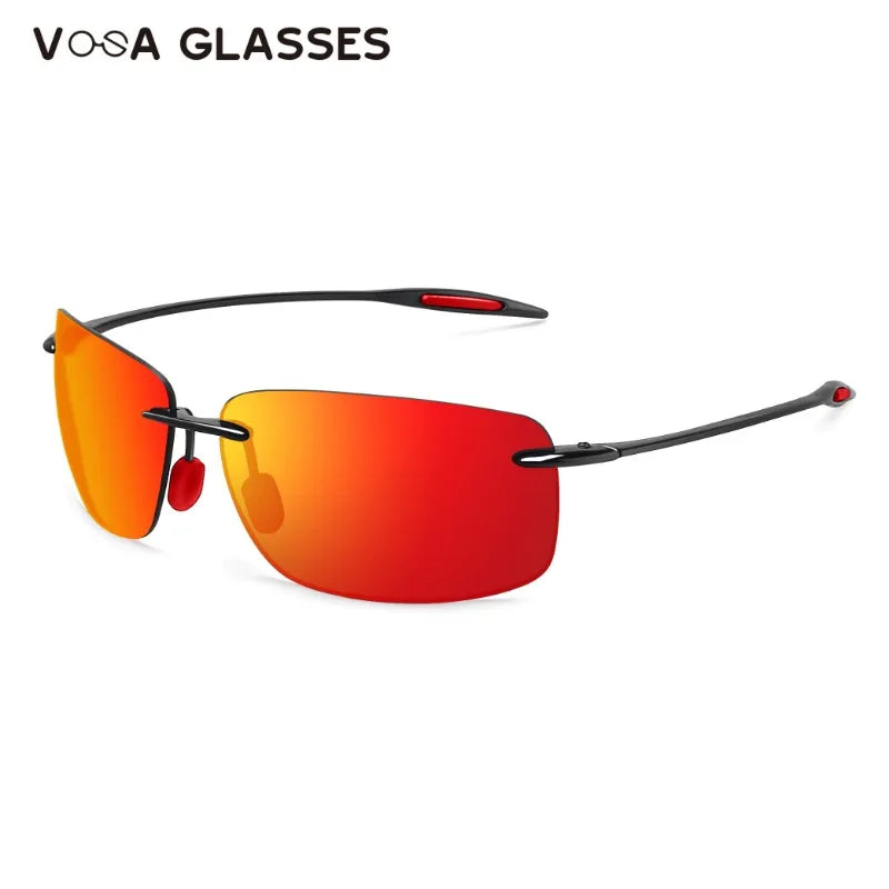 New Fashion UV400 Classic Sports Rimless Sunglasses Men Women Male Driving Golf Rectangle Ultralight Frame Sun Glasses Vintage